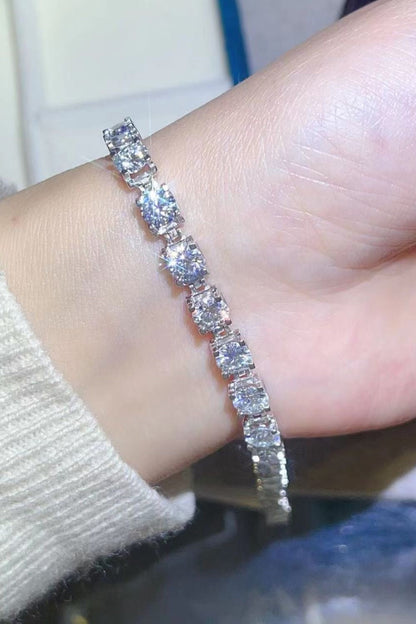 10 Carat Moissanite Platinum - Plated Bracelet - Ayida Moissanite