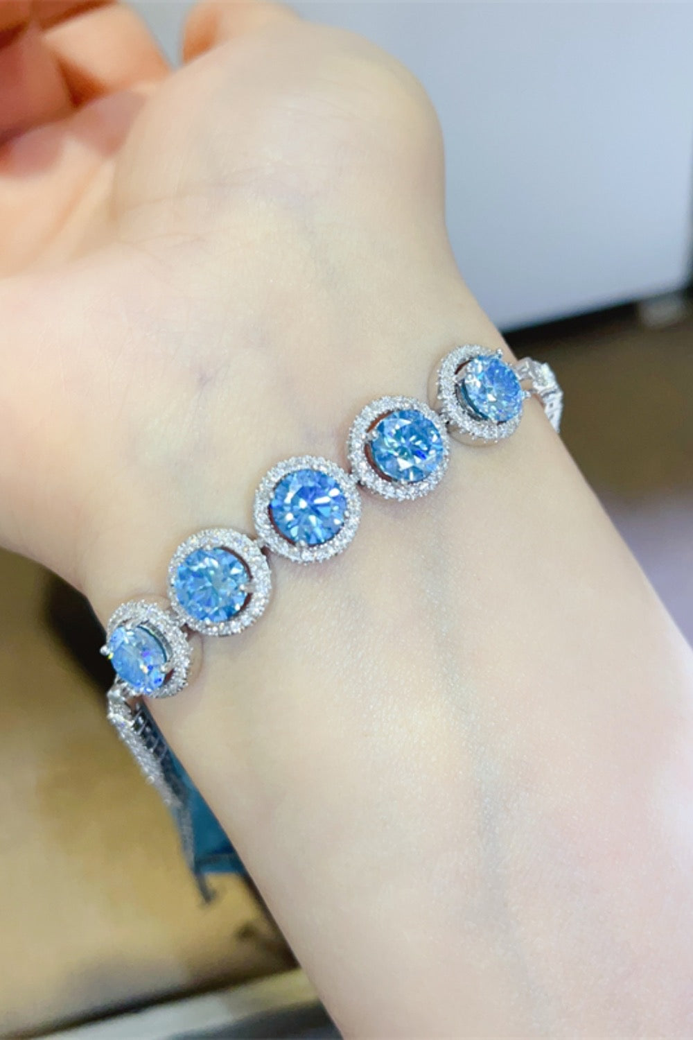 5 Carat Moissanite 925 Sterling Silver Bracelet - Ayida Moissanite