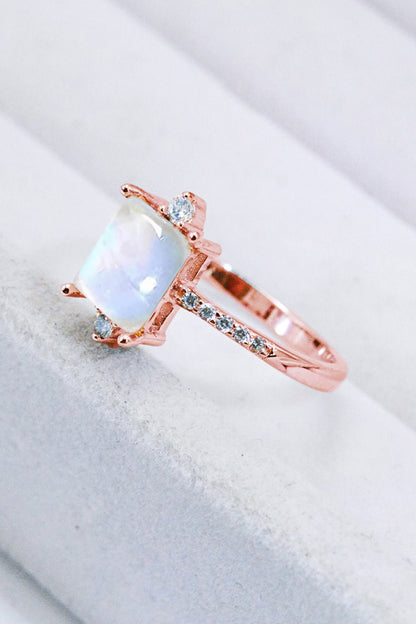 925 Sterling Silver Square Moonstone Ring - Ayida Moissanite