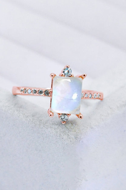 925 Sterling Silver Square Moonstone Ring - Ayida Moissanite