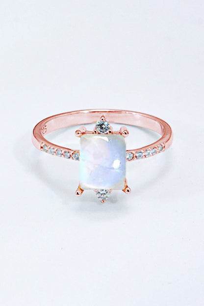 925 Sterling Silver Square Moonstone Ring - Ayida Moissanite