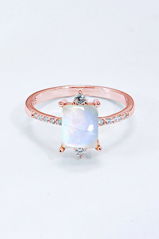 925 Sterling Silver Square Moonstone Ring - Ayida Moissanite