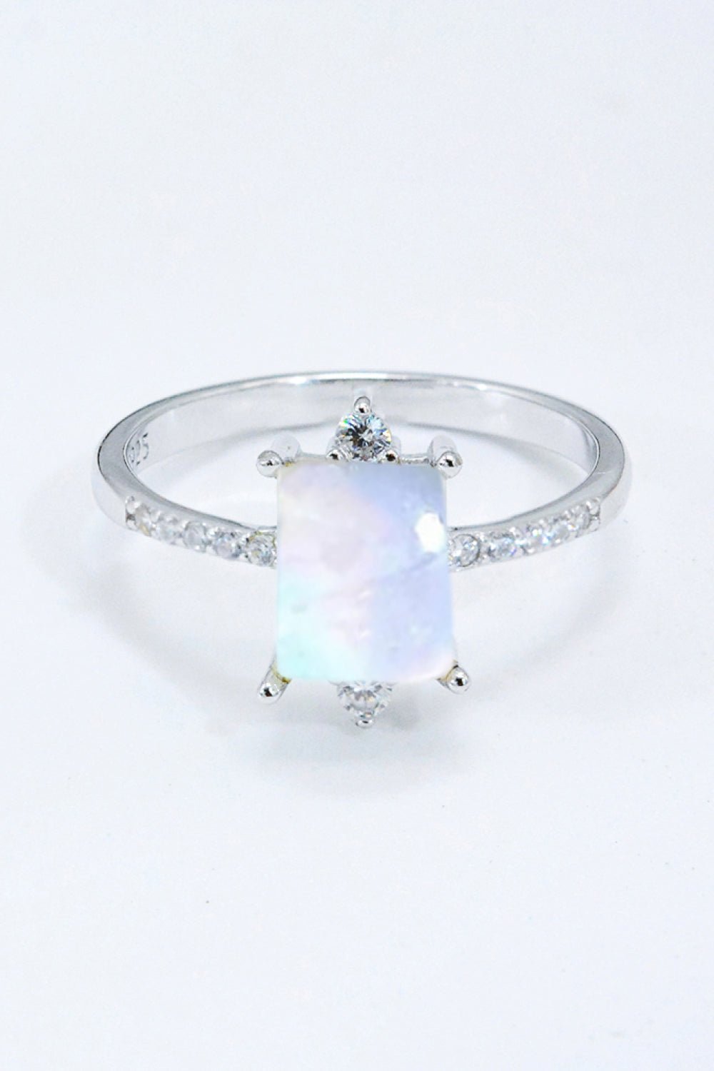 925 Sterling Silver Square Moonstone Ring - Ayida Moissanite