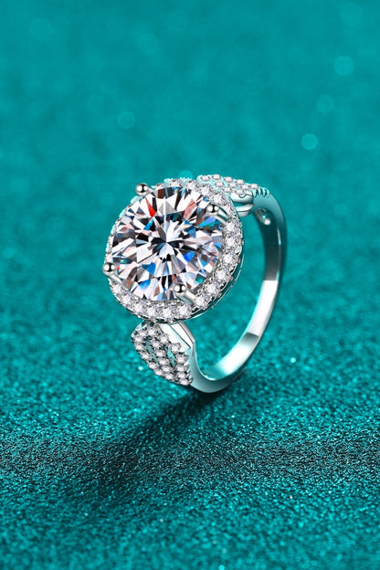 Bague Halo Double en Argent 925 avec Moissanite 5 Carats - Ayida Moissanite