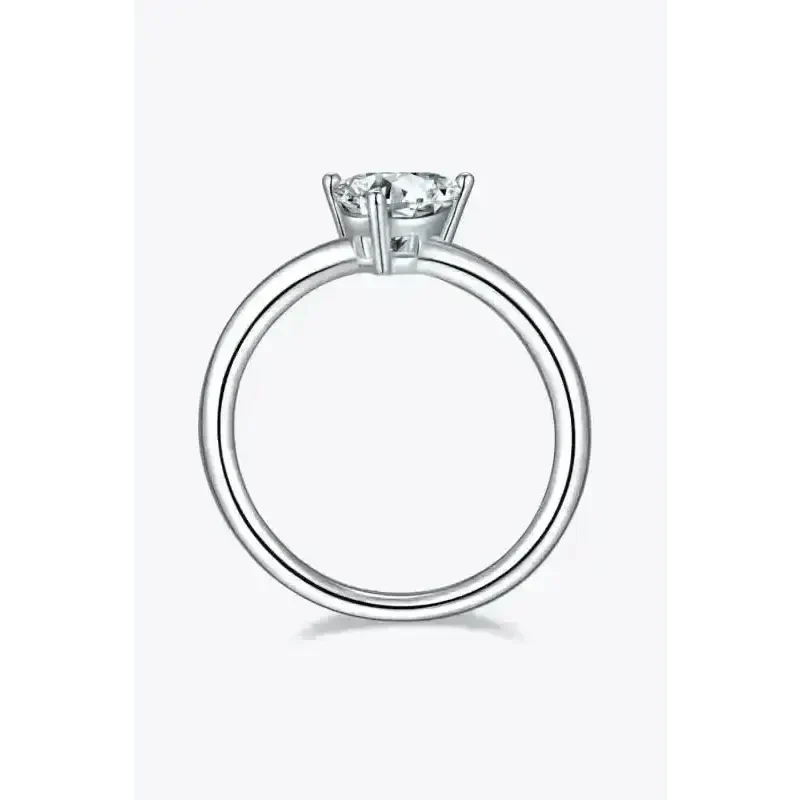 1 Carat Moissanite 925 Sterling Silver Solitaire Ring - Ayida Moissanite