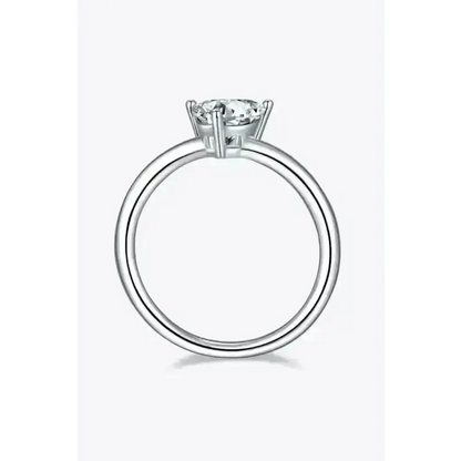 1 Carat Moissanite 925 Sterling Silver Solitaire Ring - Ayida Moissanite