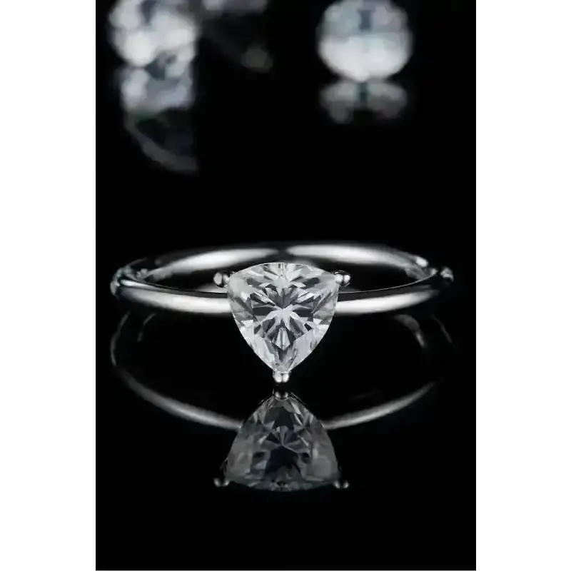 1 Carat Moissanite 925 Sterling Silver Solitaire Ring - Ayida Moissanite