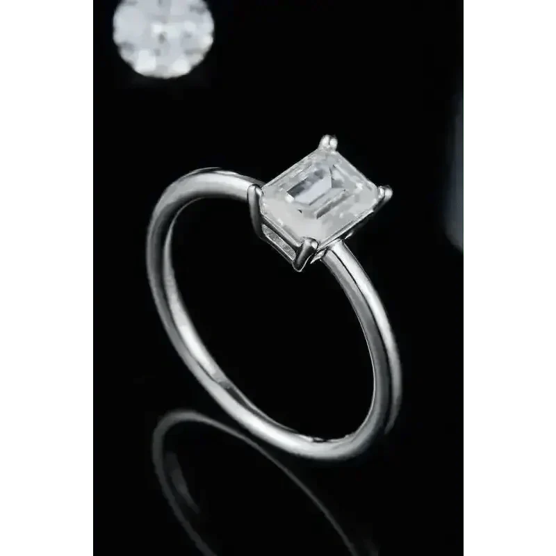 1 Carat Moissanite 925 Sterling Silver Solitaire Ring - Ayida Moissanite