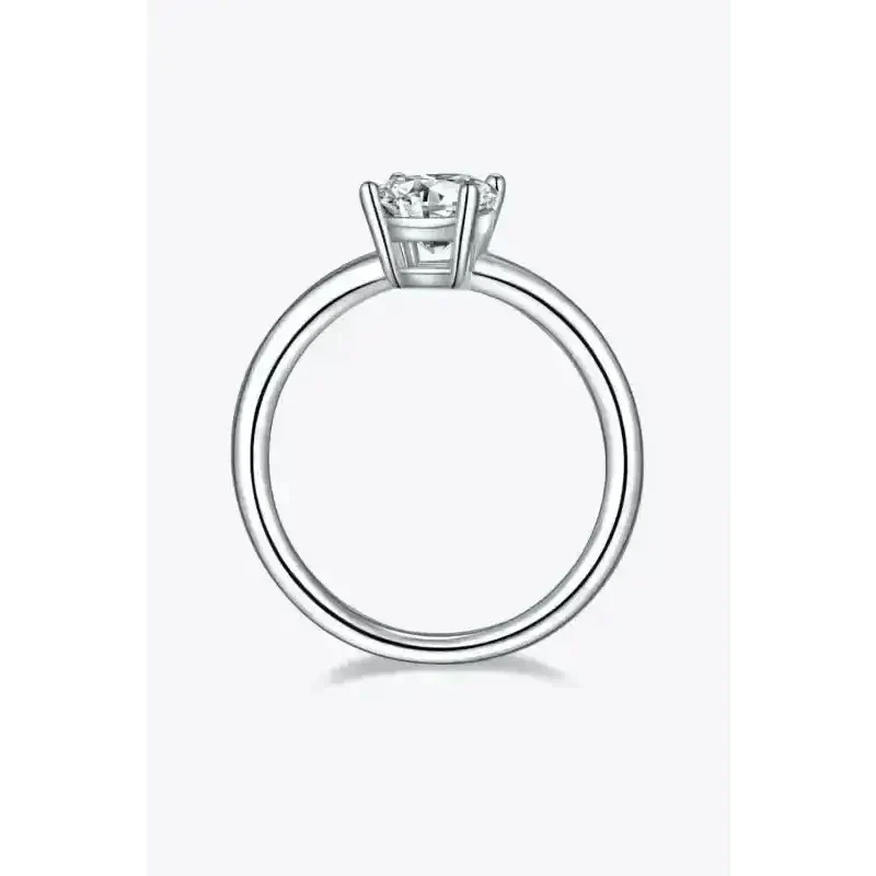 1 Carat Moissanite 925 Sterling Silver Solitaire Ring - Ayida Moissanite