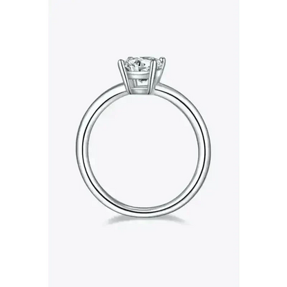 1 Carat Moissanite 925 Sterling Silver Solitaire Ring - Ayida Moissanite