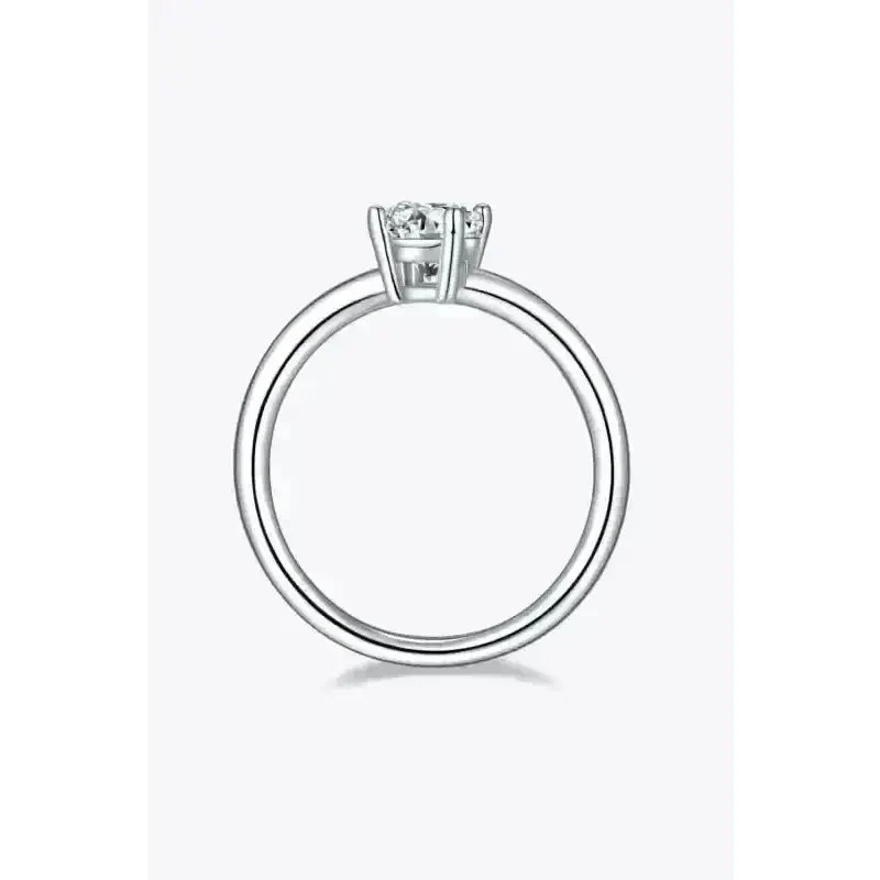 1 Carat Moissanite 925 Sterling Silver Solitaire Ring - Ayida Moissanite