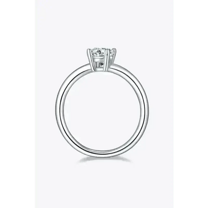 1 Carat Moissanite 925 Sterling Silver Solitaire Ring - Ayida Moissanite