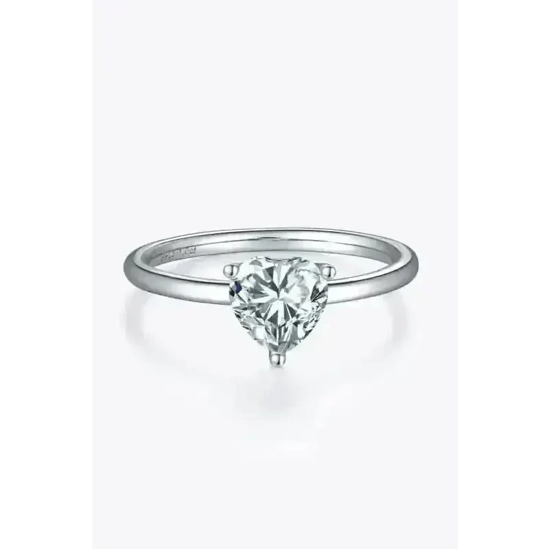 1 Carat Moissanite 925 Sterling Silver Solitaire Ring - Ayida Moissanite