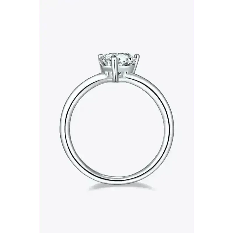 1 Carat Moissanite 925 Sterling Silver Solitaire Ring - Ayida Moissanite