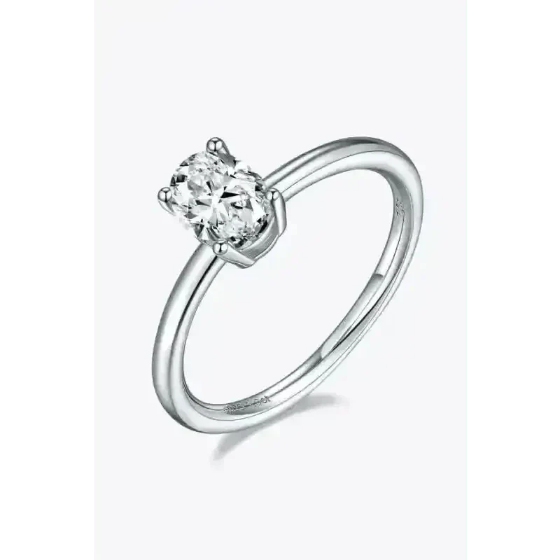 1 Carat Moissanite 925 Sterling Silver Solitaire Ring - Ayida Moissanite