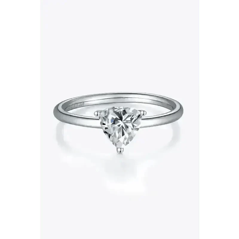 1 Carat Moissanite 925 Sterling Silver Solitaire Ring - Ayida Moissanite