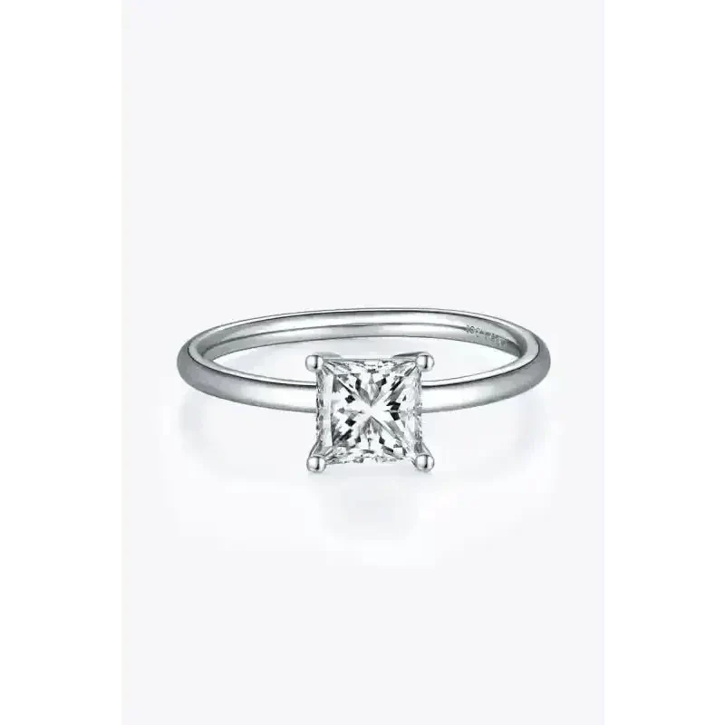 1 Carat Moissanite 925 Sterling Silver Solitaire Ring - Ayida Moissanite