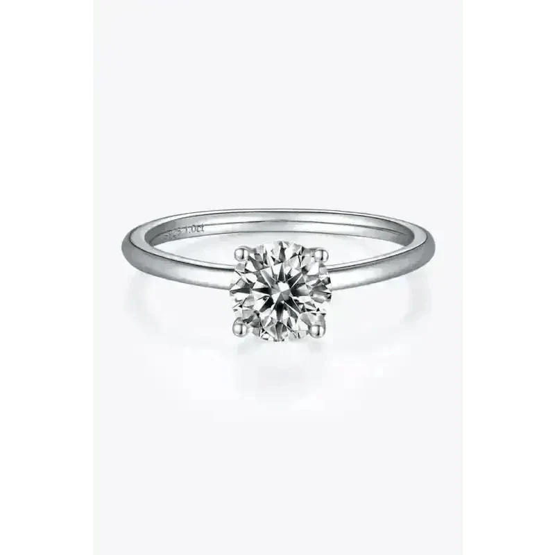 1 Carat Moissanite 925 Sterling Silver Solitaire Ring - Ayida Moissanite