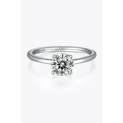 1 Carat Moissanite 925 Sterling Silver Solitaire Ring - Ayida Moissanite