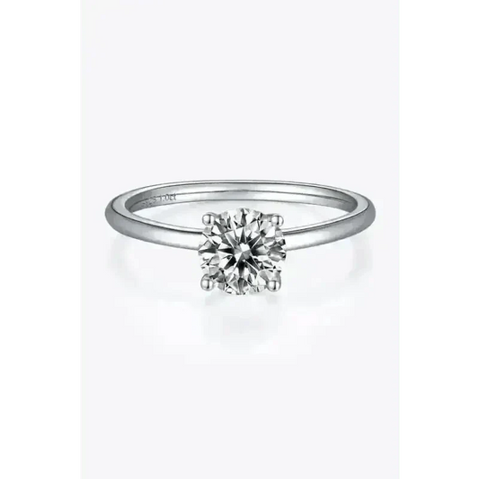 1 Carat Moissanite 925 Sterling Silver Solitaire Ring - Ayida Moissanite