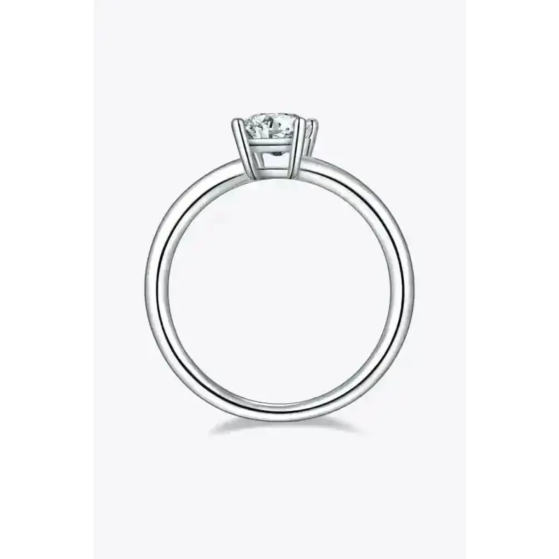 1 Carat Moissanite 925 Sterling Silver Solitaire Ring - Ayida Moissanite