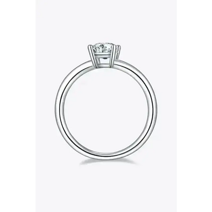 1 Carat Moissanite 925 Sterling Silver Solitaire Ring - Ayida Moissanite