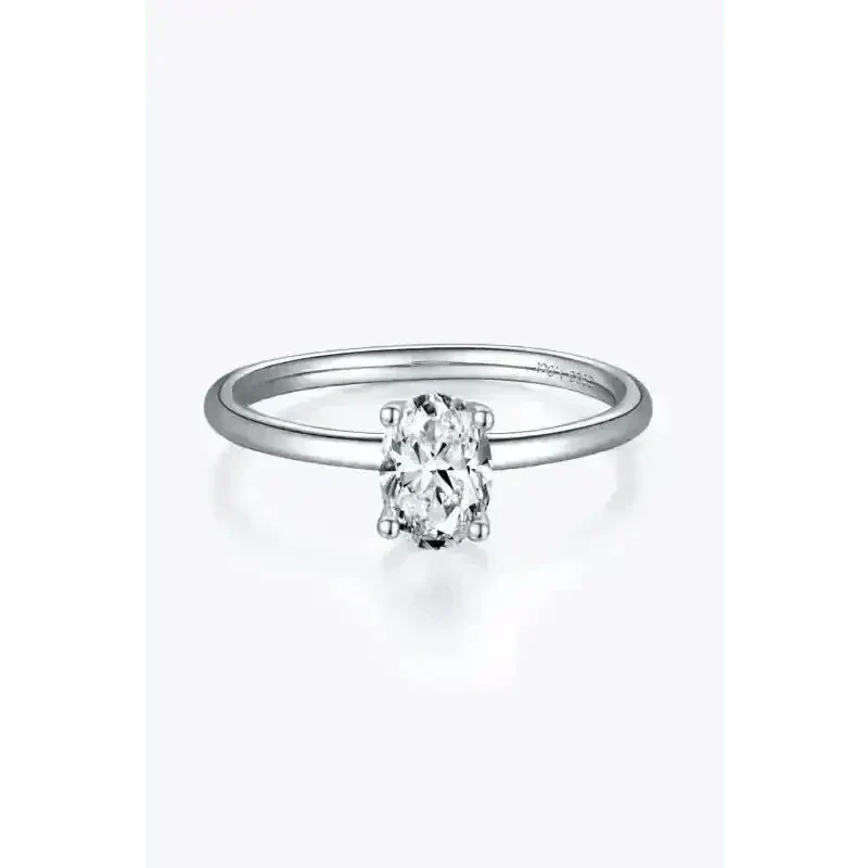 1 Carat Moissanite 925 Sterling Silver Solitaire Ring - Ayida Moissanite