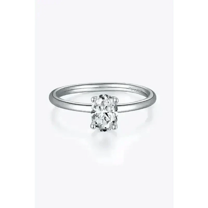 1 Carat Moissanite 925 Sterling Silver Solitaire Ring - Ayida Moissanite