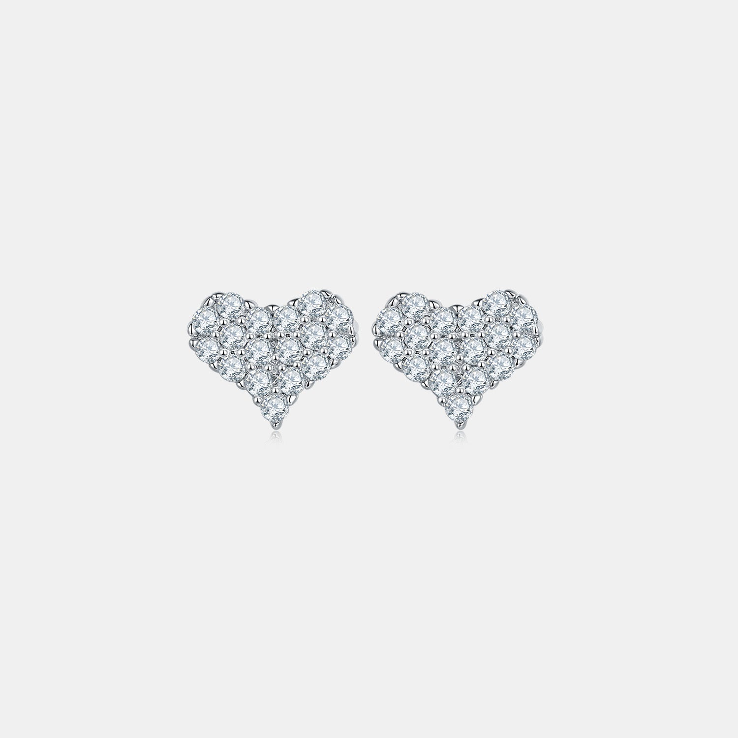 Moissanite 925 Sterling Silver Heart Stud Earrings - Ayida Moissanite