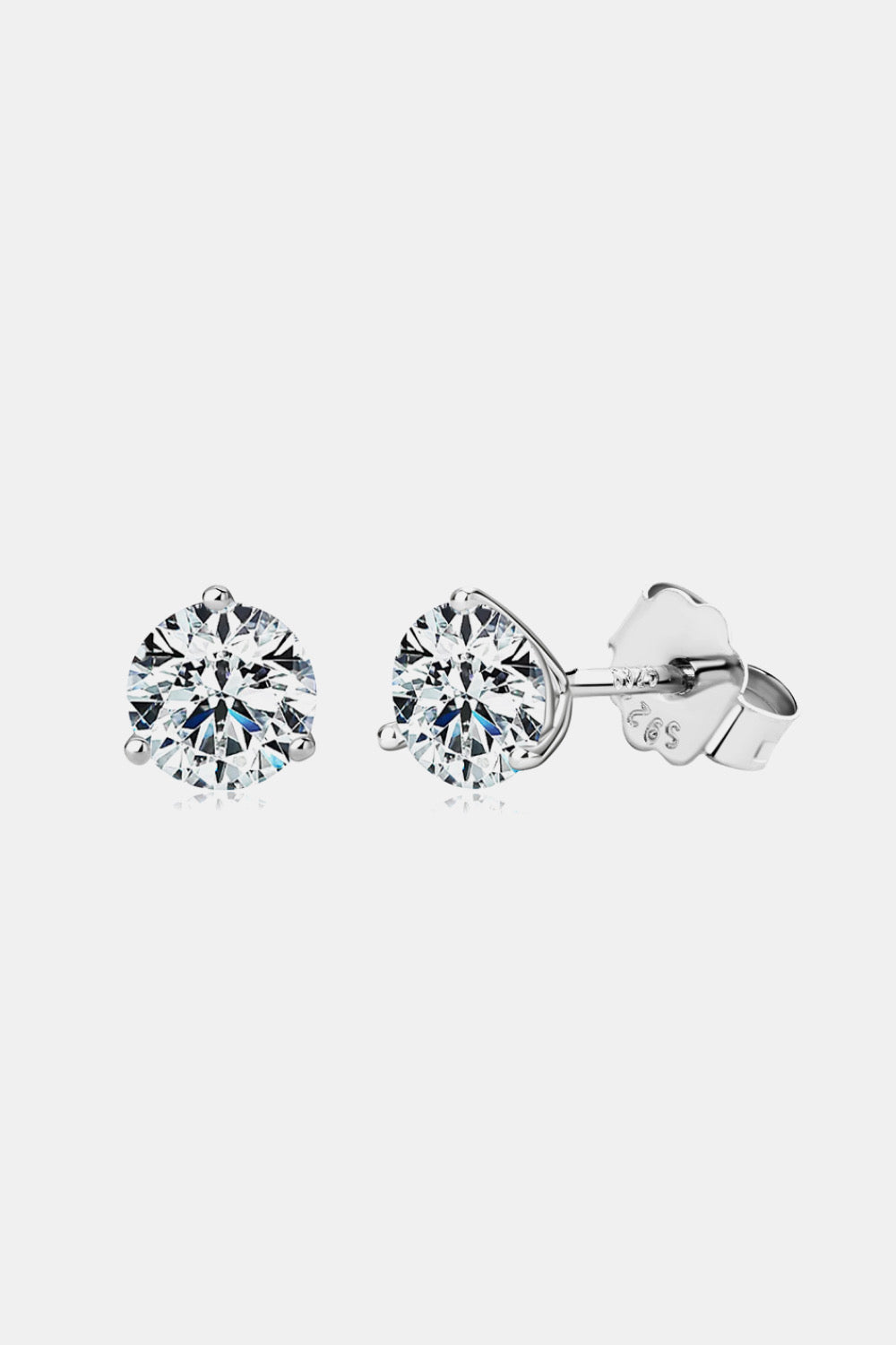 Boucles d'oreilles clous en argent sterling 925 avec moissanite - Ayida Moissanite