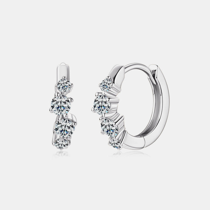 Boucles d’Oreilles Créoles en Argent 925 avec Moissanite - boucles d’oreilles créoles Argent 925