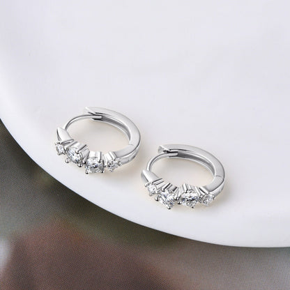 Boucles d’Oreilles Créoles en Argent 925 avec Moissanite - boucles d’oreilles créoles Argent 925