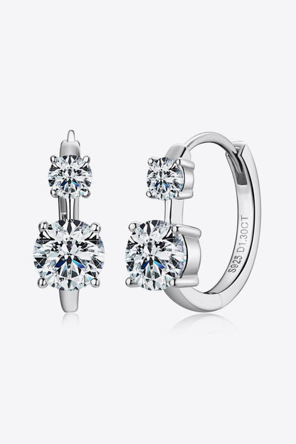 Boucles d'oreilles en argent sterling 925 avec moissanite de 1,3 carat - Ayida Moissanite