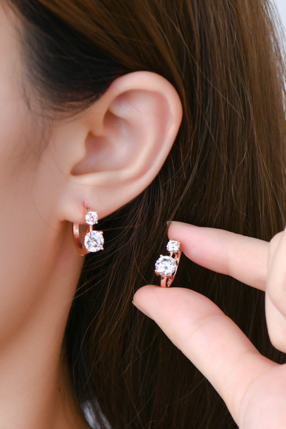 Boucles d'oreilles en argent sterling 925 avec moissanite de 1,3 carat - Ayida Moissanite