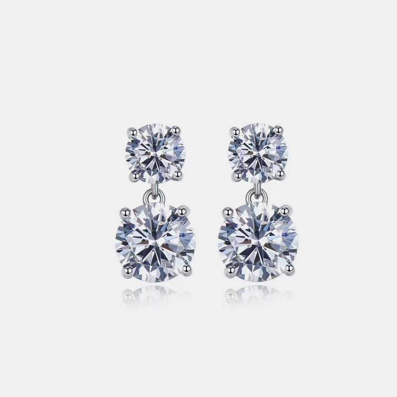 Boucles d'oreilles en argent sterling 925 avec moissanite de 10 carats - Ayida Moissanite