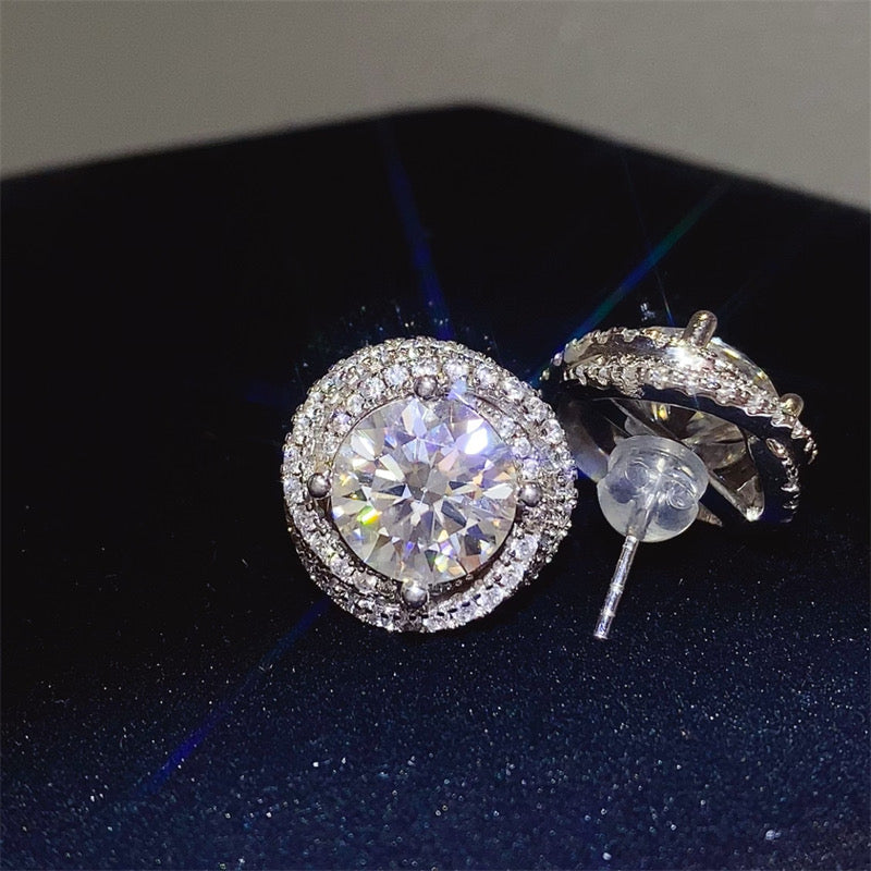 6 Carat Moissanite 925 Sterling Silver Earrings - Ayida Moissanite