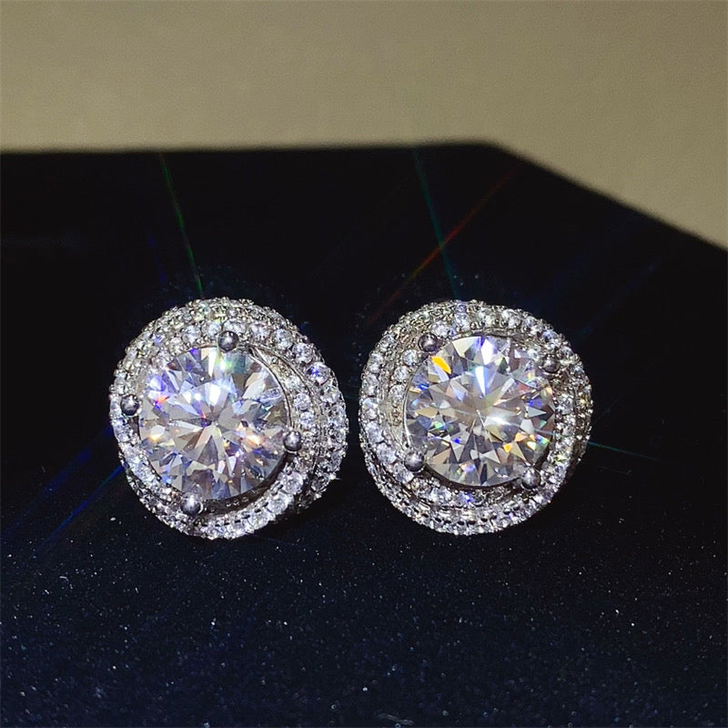 6 Carat Moissanite 925 Sterling Silver Earrings - Ayida Moissanite