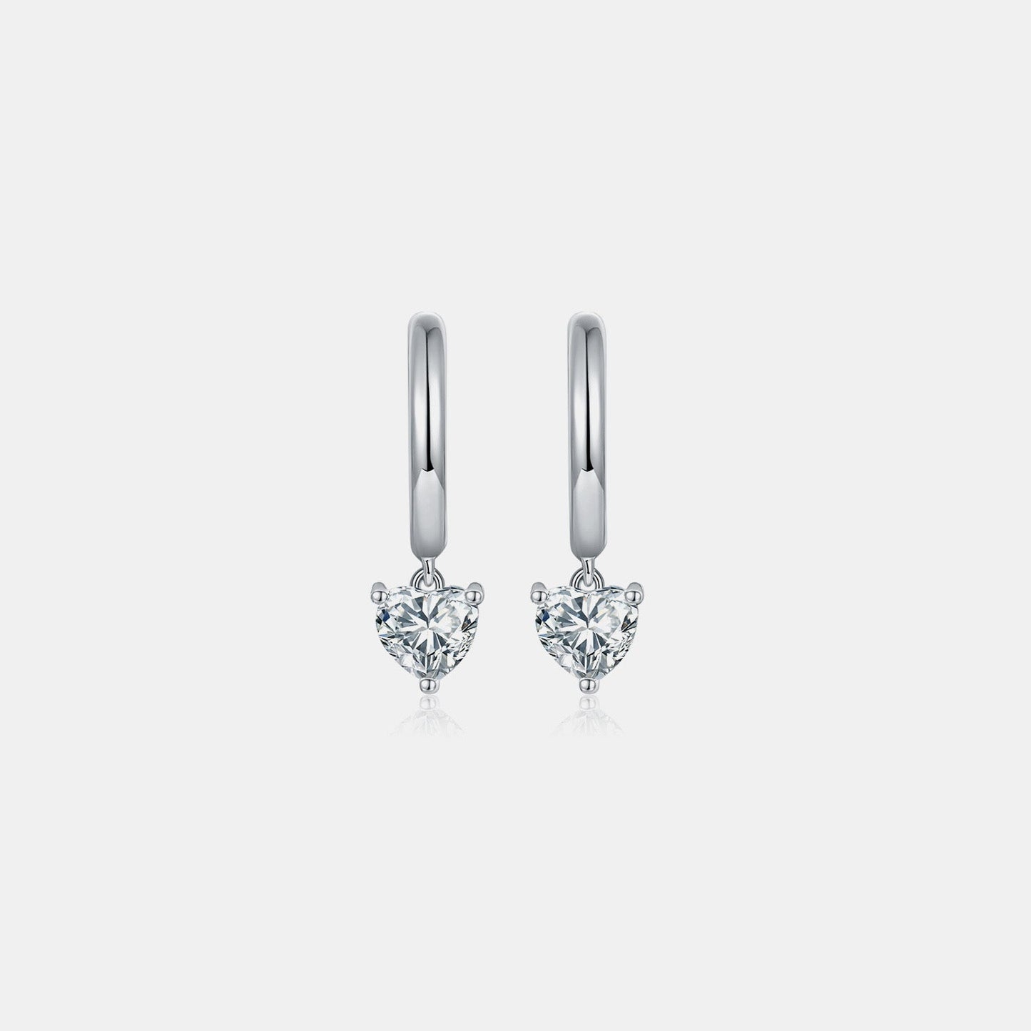 Boucles d’Oreilles Pendantes Cœur en Moissanite 1 Carat – Élégance et Éclat Romantique - Silver / One Size - boucles