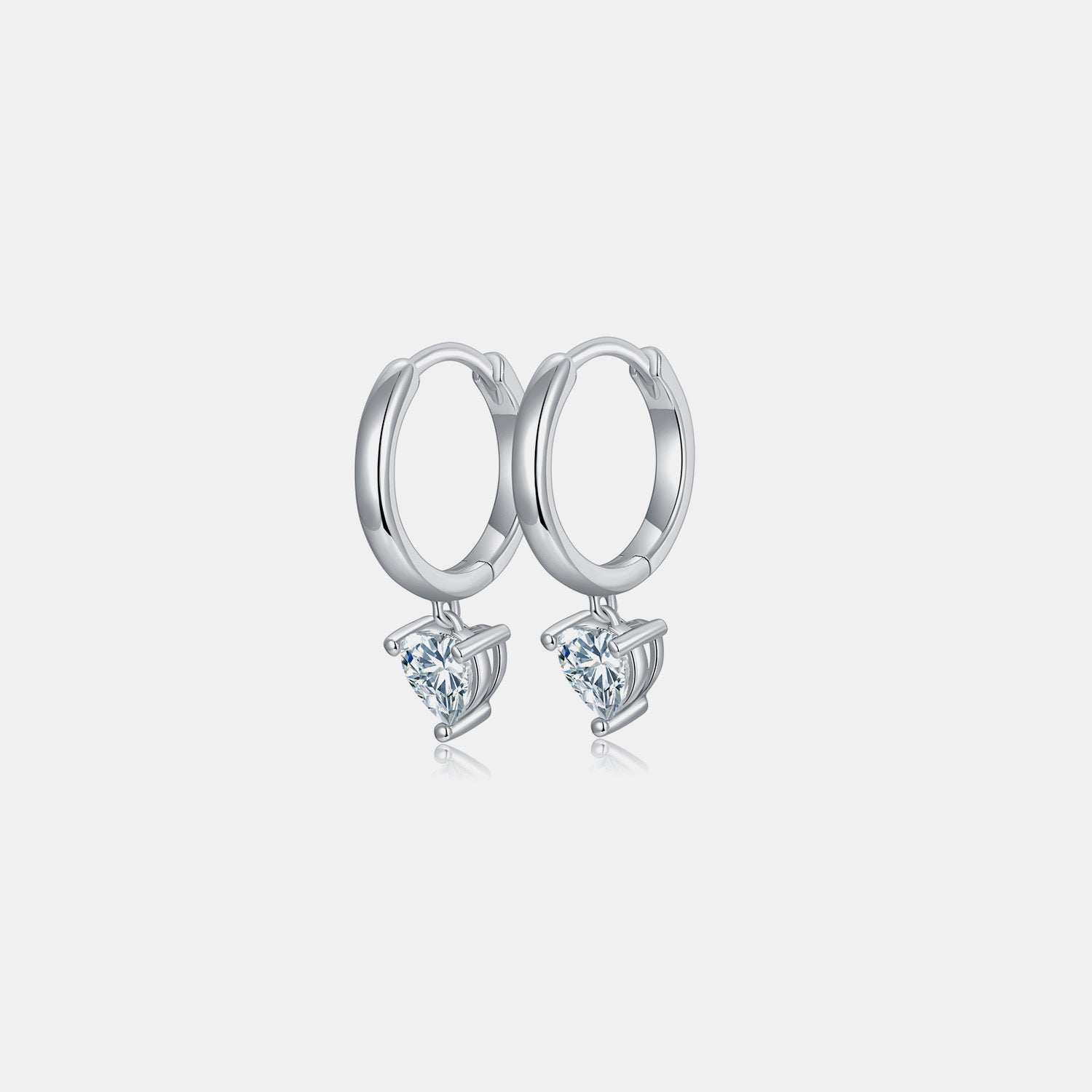 Boucles d’Oreilles en Argent Sterling 925 avec Moissanite Cœur de 1 Carat - Ayida Moissanite