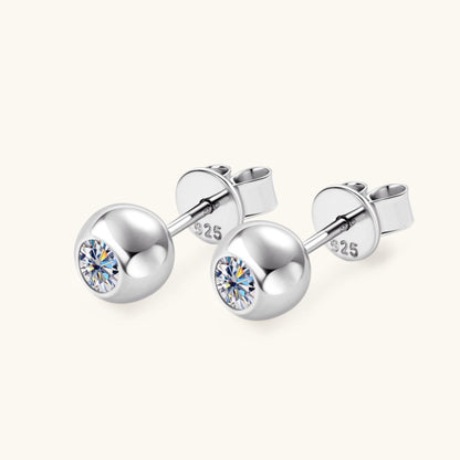 Boucles d'oreilles puces en argent sterling 925 avec moissanite - Ayida Moissanite