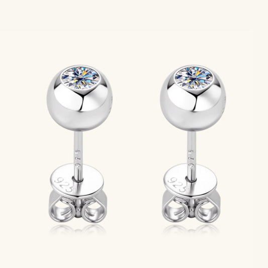 Boucles d'oreilles puces en argent sterling 925 avec moissanite - Ayida Moissanite