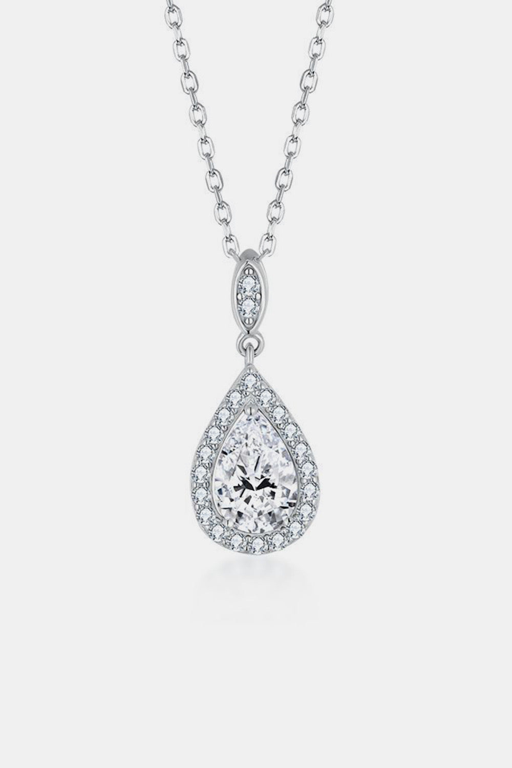 Collier en forme de goutte d'eau en argent sterling 925 avec moissanite de 1,5 carat - Ayida Moissanite