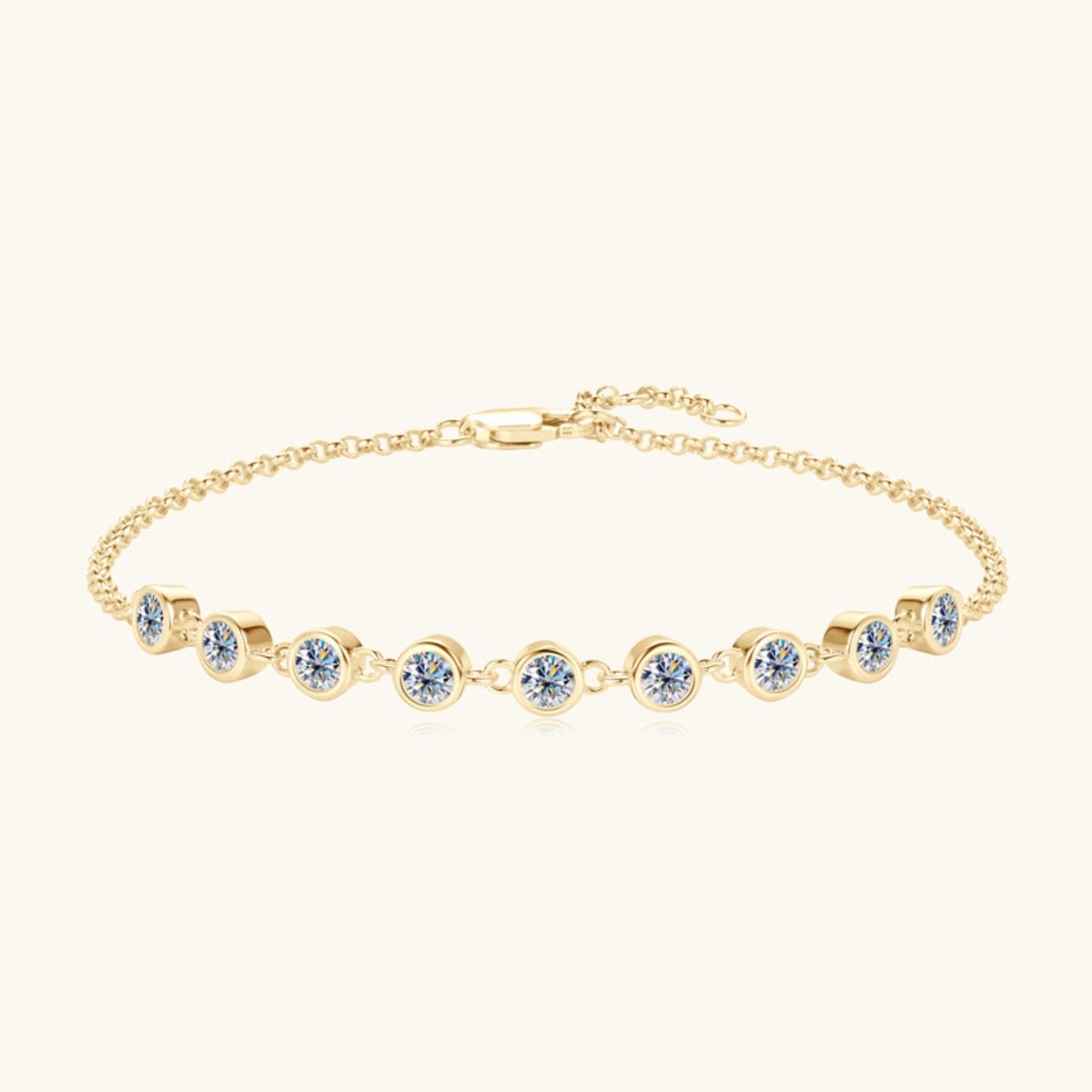 Inlaid Moissanite 925 Sterling Silver Bracelet - Ayida Moissanite