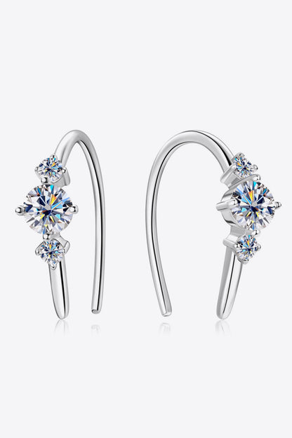 Moissanite 925 Sterling Silver Earrings - Silver / One Size