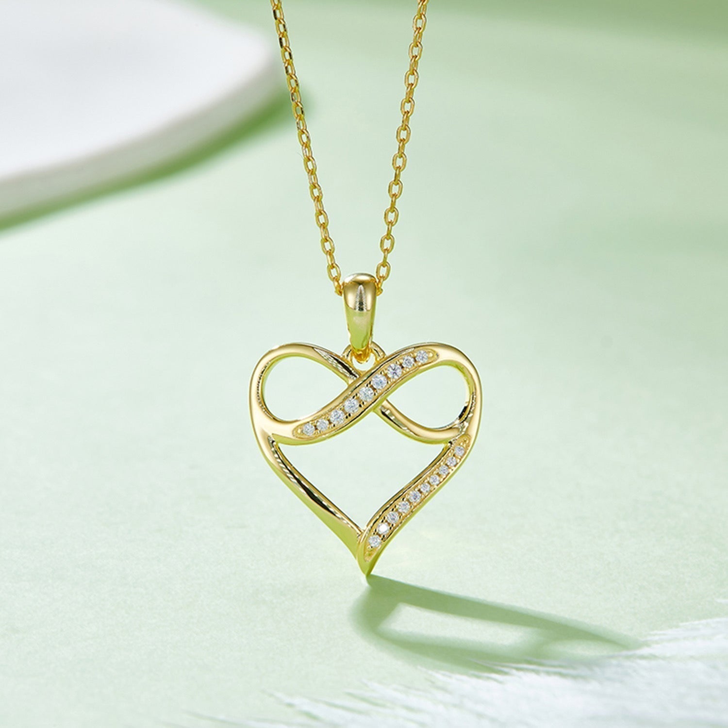 Moissanite 925 Sterling Silver Heart Necklace - Ayida Moissanite