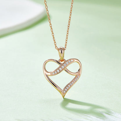 Moissanite 925 Sterling Silver Heart Necklace - Ayida Moissanite