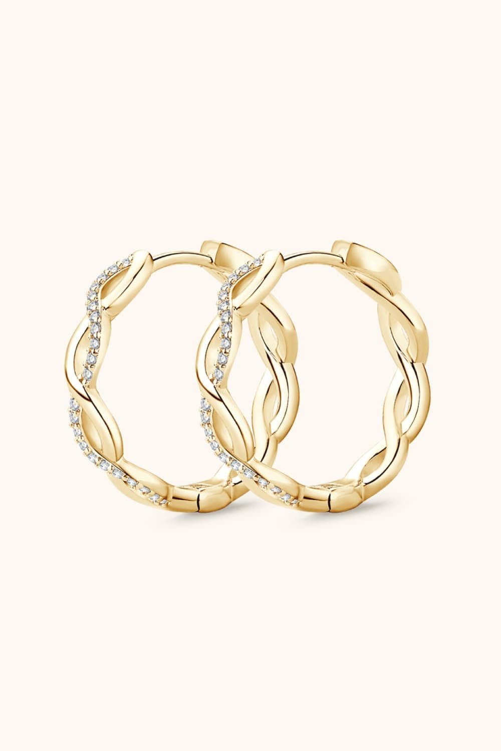 Moissanite Crisscross Hoop Earrings - Ayida Moissanite