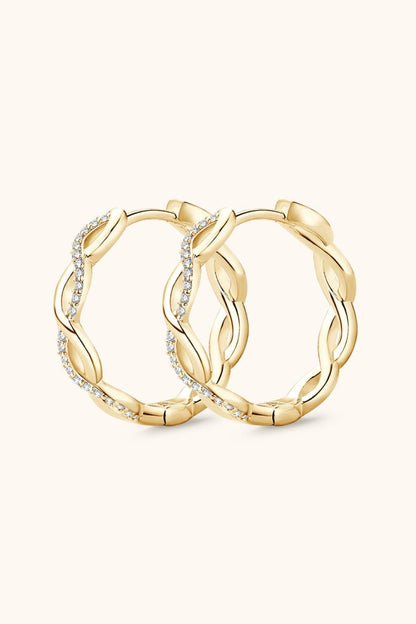 Moissanite Crisscross Hoop Earrings - Ayida Moissanite