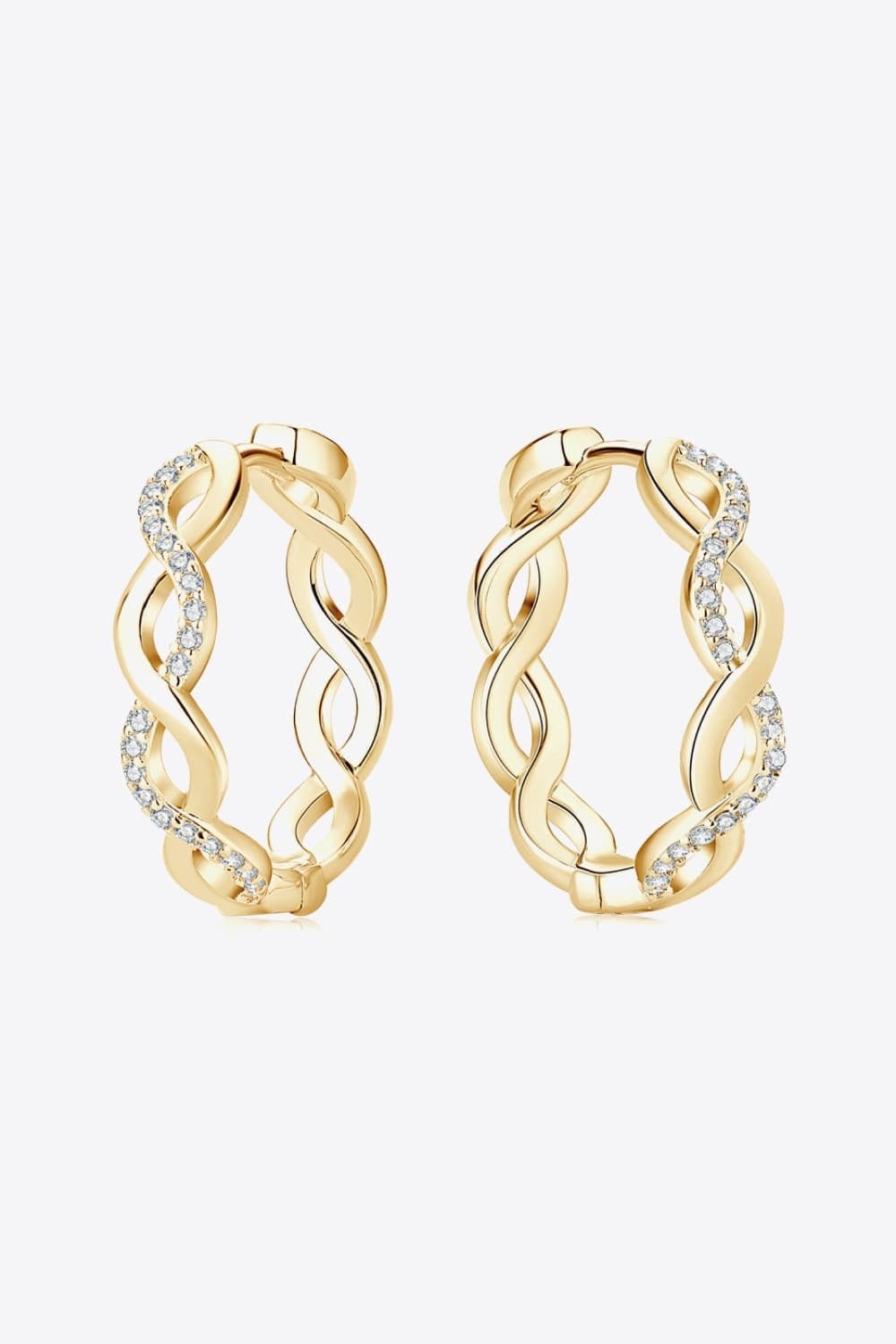 Moissanite Crisscross Hoop Earrings - Ayida Moissanite