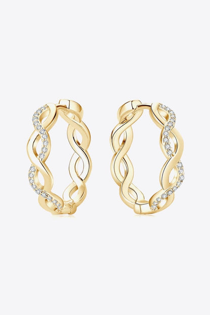 Moissanite Crisscross Hoop Earrings - Ayida Moissanite